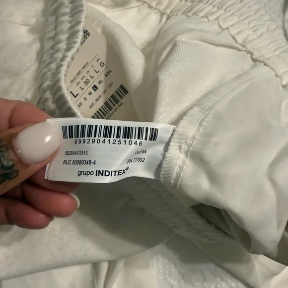 NWT Zara White Linen Wide-Leg Pants - Picture 8 of 14